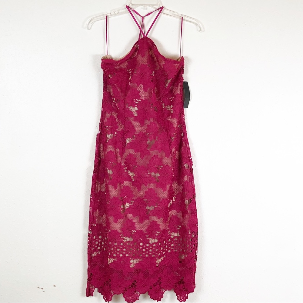 NWT VENUS halter dress lace with zipper red size 8